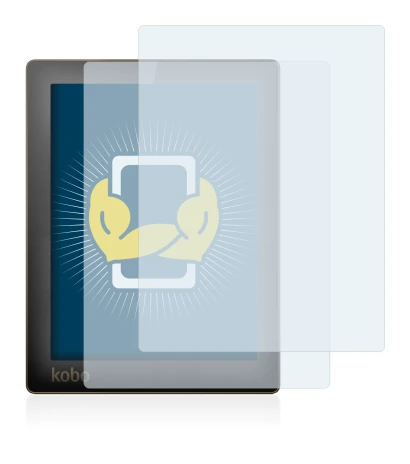 Image of the device Kobo Aura with a wide variety of screen protectors.
