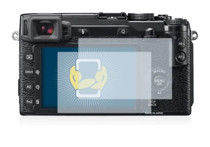 Image of the device Fujifilm X-E2 with a wide variety of screen protectors.