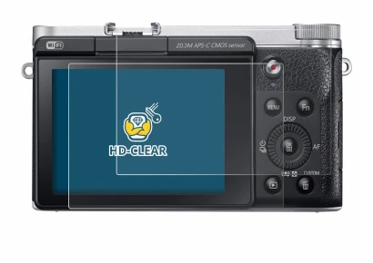 Image of the device Samsung NX300M with a wide variety of screen protectors.