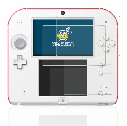 Image of the device Nintendo 2DS with a wide variety of screen protectors.