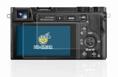 Image of the device Sony Alpha 6000 with a wide variety of screen protectors.