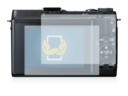 Image of the device Canon PowerShot G1 X Mark II with a wide variety of screen protectors.