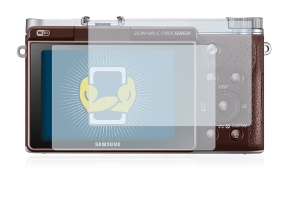 Image of the device Samsung NX3000 with a wide variety of screen protectors.