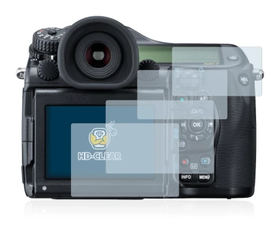 Image of the device Pentax 645Z with a wide variety of screen protectors.
