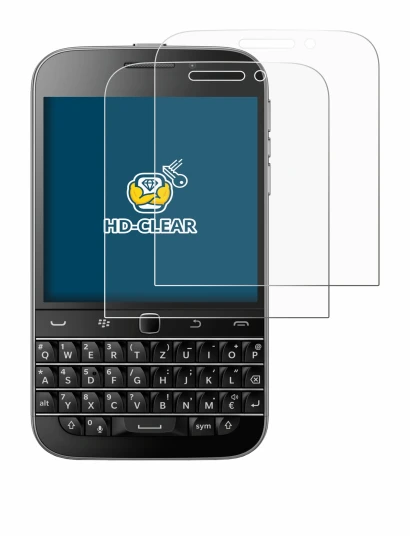 Image of the device Blackberry Classic Q20 with a wide variety of screen protectors.
