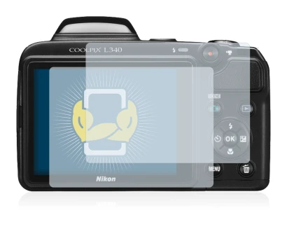 Image of the device Nikon Coolpix L340 with a wide variety of screen protectors.