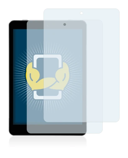 Image of the device Kiano SlimTab 8 with a wide variety of screen protectors.
