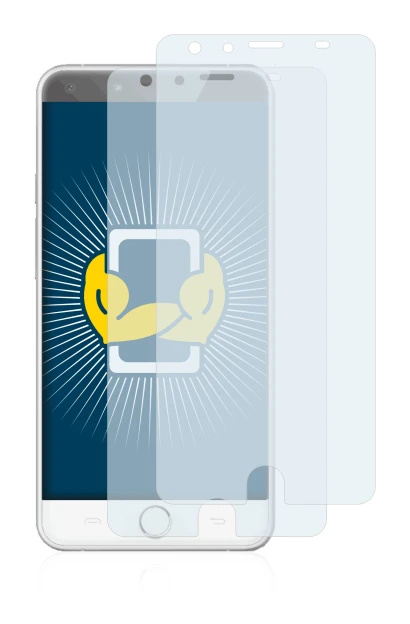 Image of the device Ulefone Be Touch 2 with a wide variety of screen protectors.