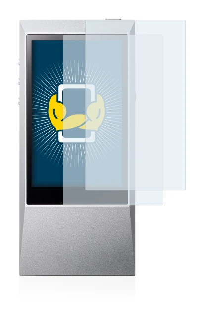 Image of the device Astell&Kern AK Jr with a wide variety of screen protectors.