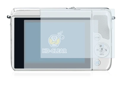 Image of the device Canon EOS M10 with a wide variety of screen protectors.