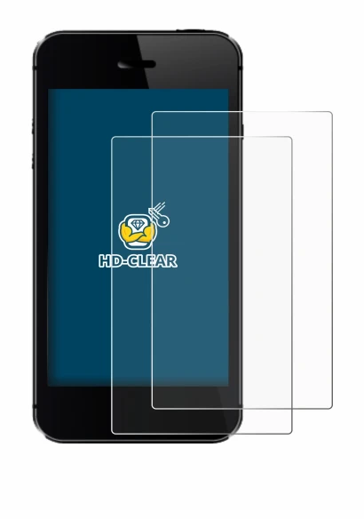 Image of the device with a wide variety of screen protectors.