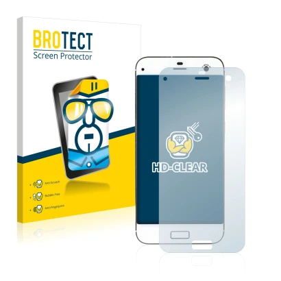 Front side of a product packaging with the brand logo BROTECT. Next to it is the device ZTE Blade S7 shown with the correspond