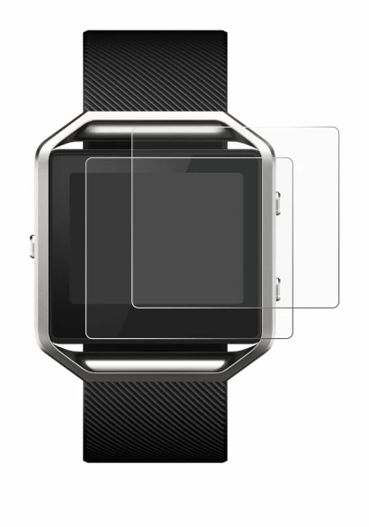 Image of the device Fitbit Blaze with a wide variety of screen protectors.