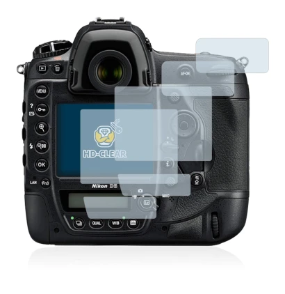 Image of the device Nikon D5 with a wide variety of screen protectors.