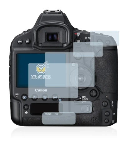 Image of the device Canon EOS 1D X Mark II with a wide variety of screen protectors.