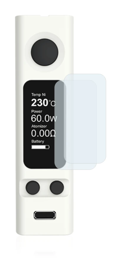 Image of the device Joyetech eVic VTwo Mini with a wide variety of screen protectors.