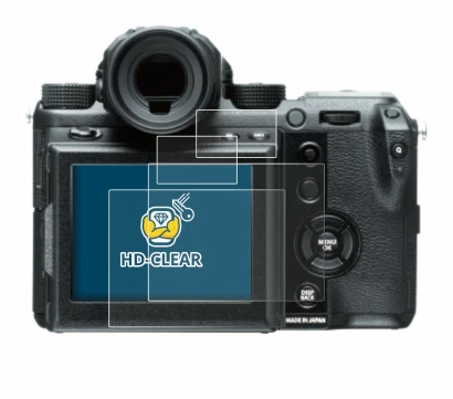 Image of the device Fujifilm GFX50S with a wide variety of screen protectors.