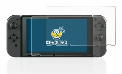 Image of the device Nintendo Switch with a wide variety of screen protectors.