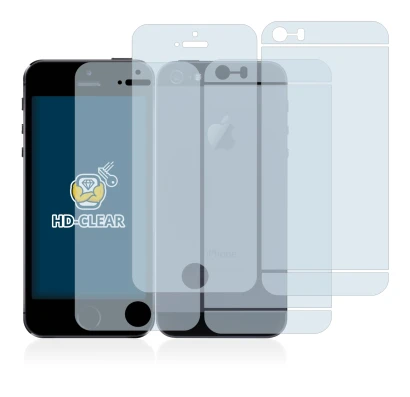 Image of the device Apple iPhone 5S (Front+Back) with a wide variety of screen protectors.