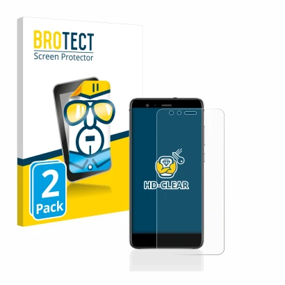 Front side of a product packaging with the brand logo BROTECT. Next to it is the device Huawei P10 Lite shown with the corresp