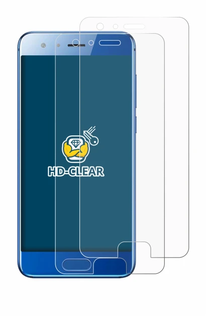 Image of the device Honor 9 with a wide variety of screen protectors.
