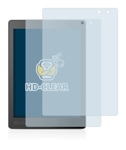 Image of the device Kobo Aura One with a wide variety of screen protectors.