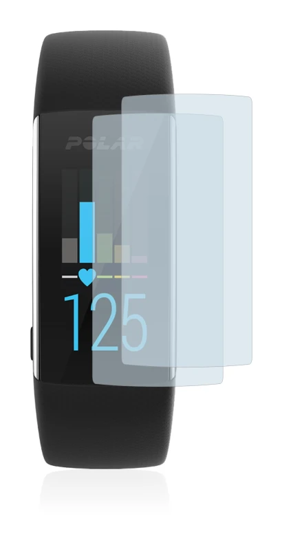 Image of the device Polar A370 with a wide variety of screen protectors.