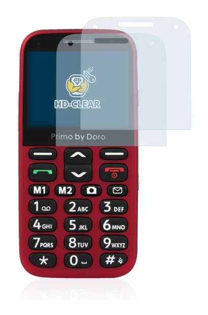 Image of the device Doro Primo 366 with a wide variety of screen protectors.