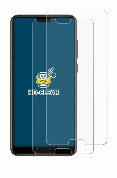 Image of the device Huawei P20 with a wide variety of screen protectors.