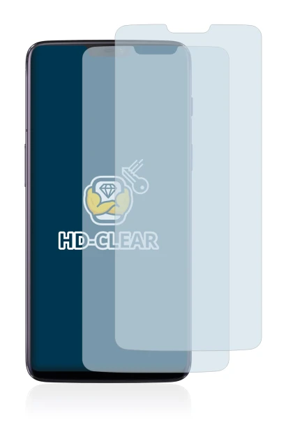Image of the device OnePlus 6 with a wide variety of screen protectors.