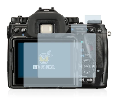 Image of the device Pentax K-1 Mark II with a wide variety of screen protectors.