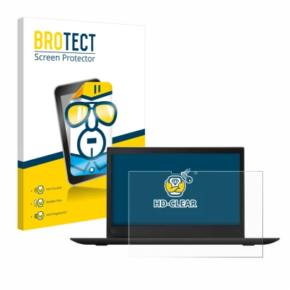 Front side of a product packaging with the brand logo BROTECT. Next to it is the device Lenovo ThinkPad X1 Yoga (3th Gen.) sho