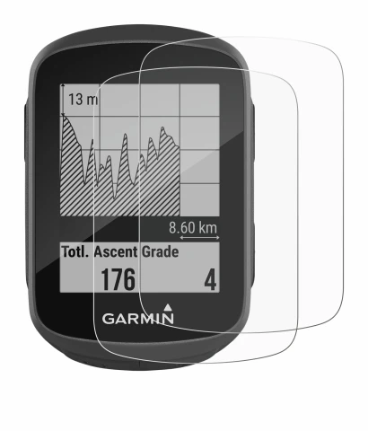 Image of the device Garmin Edge 130 with a wide variety of screen protectors.