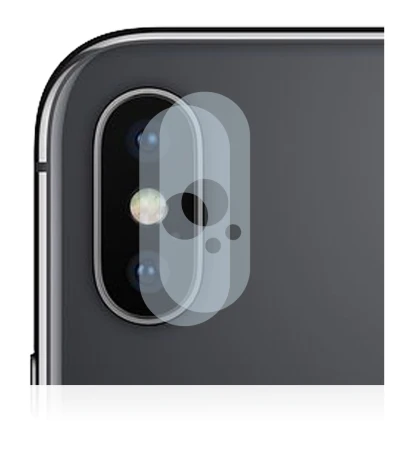 Image of the device Apple iPhone Xs (ONLY Camera Lens) with a wide variety of screen protectors.
