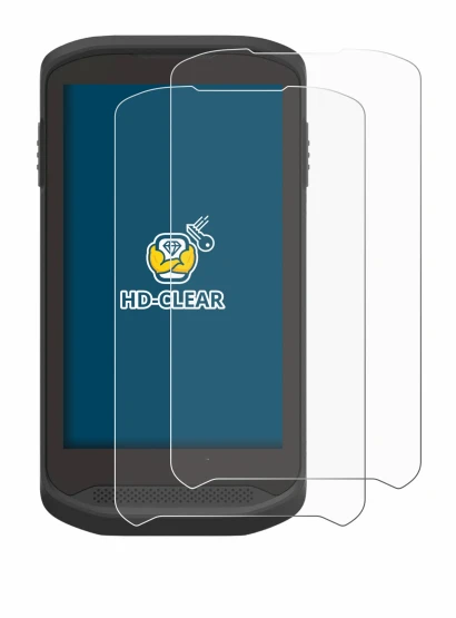 Image of the device Zebra TC25 with a wide variety of screen protectors.
