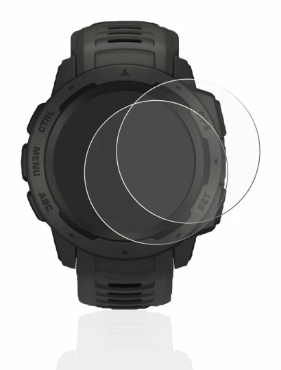 Image of the device Garmin Instinct with a wide variety of screen protectors.