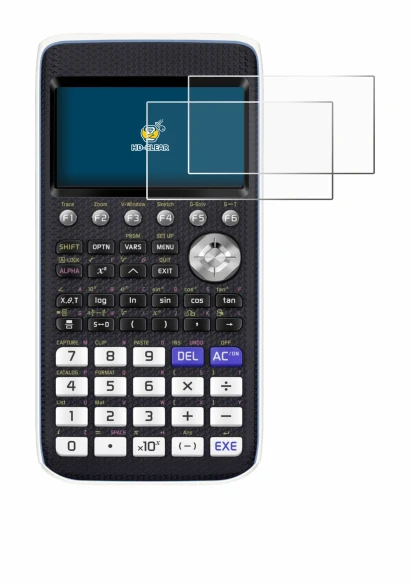 Image of the device Casio FX-CG50 with a wide variety of screen protectors.