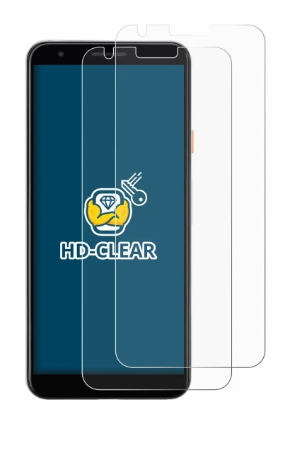 Image of the device Google Pixel 3a with a wide variety of screen protectors.