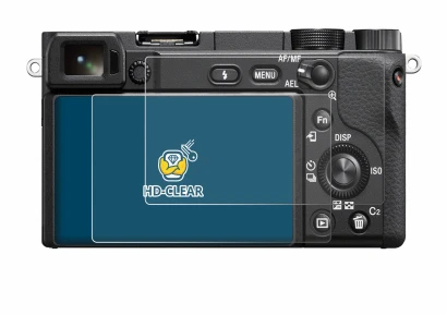 Image of the device Sony Alpha 6400 with a wide variety of screen protectors.