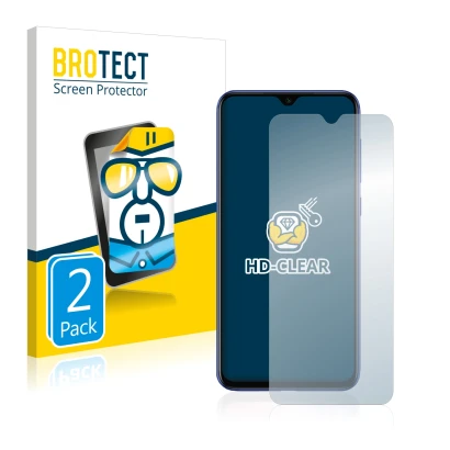 Front side of a product packaging with the brand logo BROTECT. Next to it is the device Xiaomi Mi 9 SE shown with the correspo