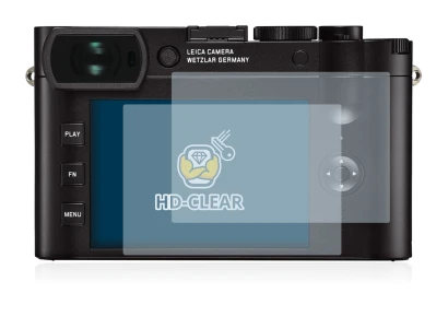 Image of the device Leica Q2 with a wide variety of screen protectors.