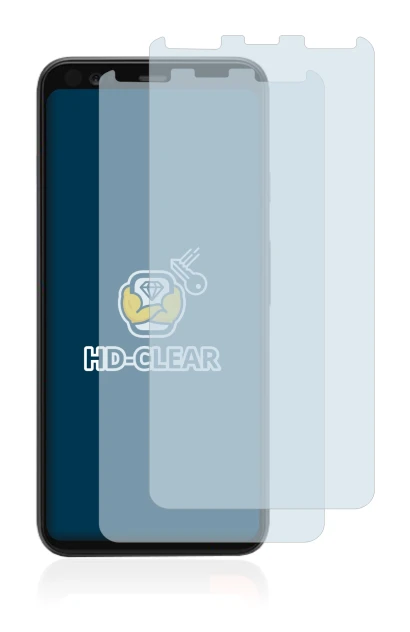 Image of the device Google Pixel 4 with a wide variety of screen protectors.