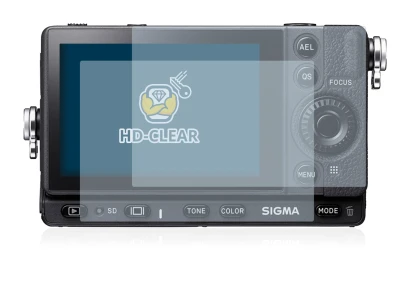 Image of the device Sigma FP with a wide variety of screen protectors.