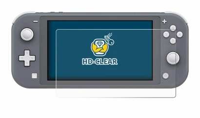 Image of the device Nintendo Switch Lite with a wide variety of screen protectors.