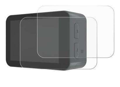 Image of the device Akaso V50X with a wide variety of screen protectors.