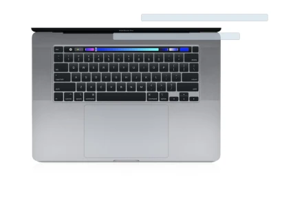 Image of the device Apple MacBook Pro 16" 2019 (ONLY Touch Bar) with a wide variety of screen protectors.