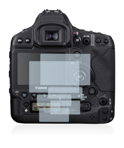 Image of the device Canon EOS 1D X Mark III with a wide variety of screen protectors.