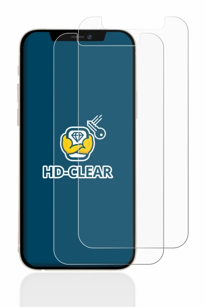 Image of the device Apple iPhone 12 mini with a wide variety of screen protectors.