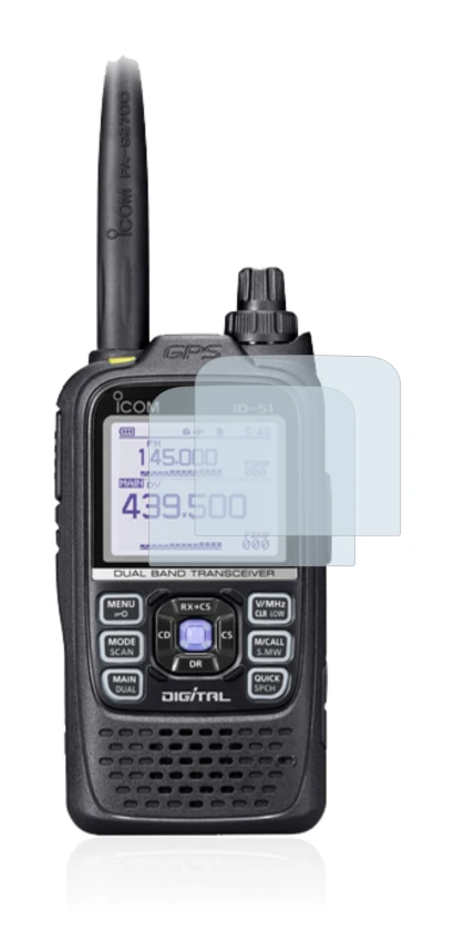 Image of the device Icom ID-51E Plus 2 with a wide variety of screen protectors.