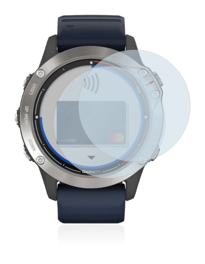 Image of the device Garmin quatix 6 with a wide variety of screen protectors.